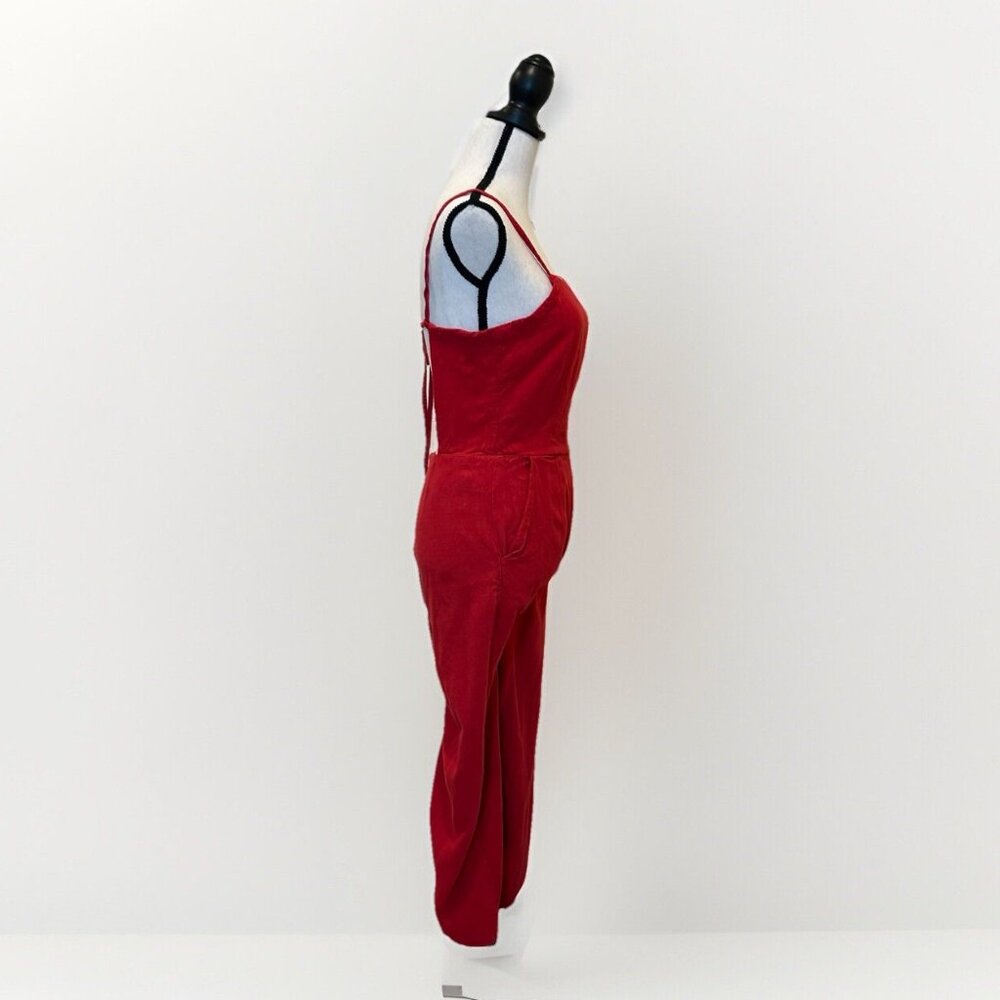 Oak + Fort Jumpsuit Women’s Medium  Wide Leg Tie Back Mark On Ankle - Picture 5 of 16